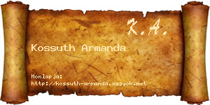 Kossuth Armanda névjegykártya